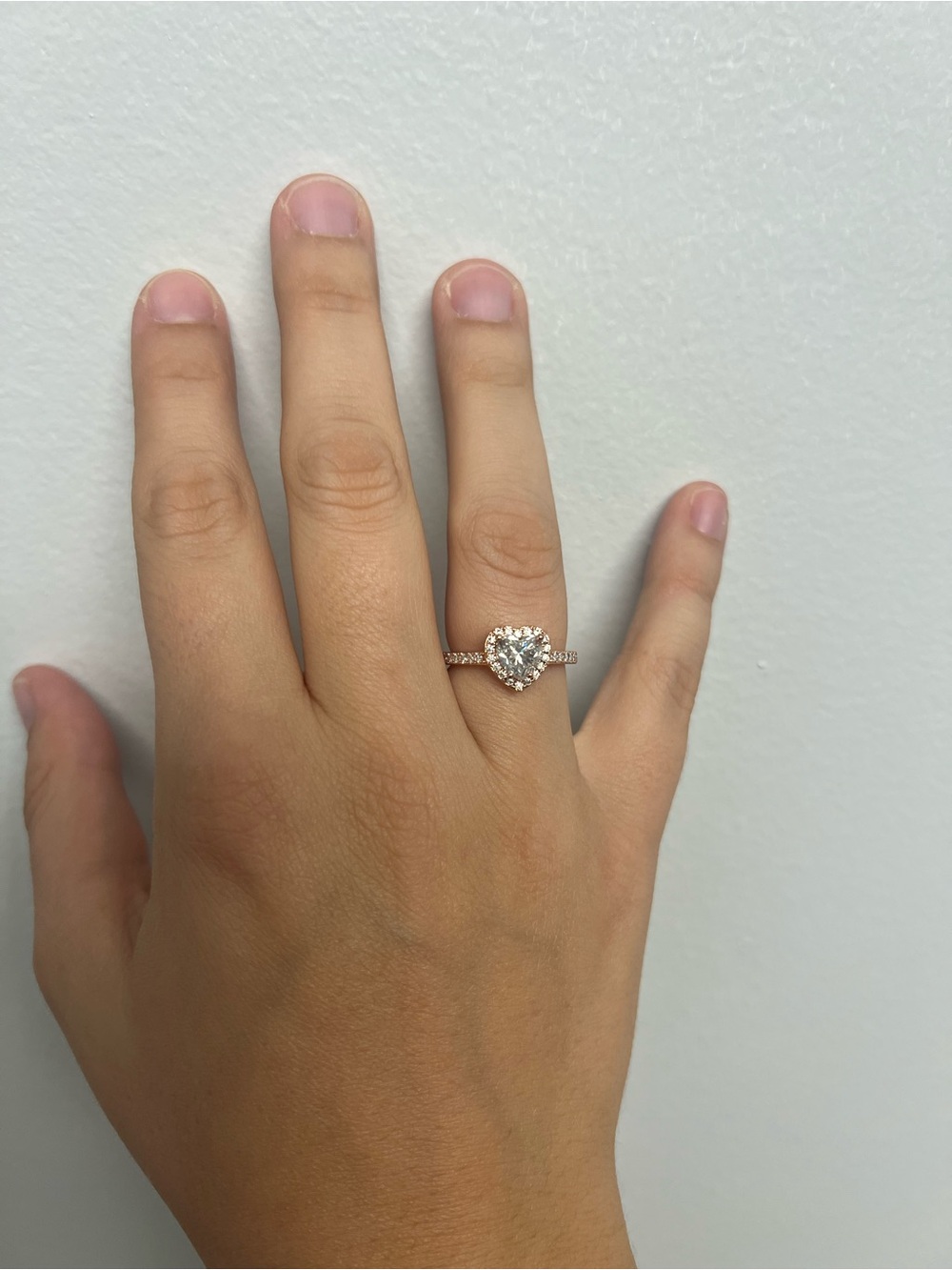 1CT Heart Moissanite Engagement RingPromise Ring 18K Gold Plated Sterling Silver